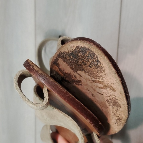 Free People Womens Torrence Suede Lace Up Taupe Sandals shoes sz 39/8.5-9 - Picture 10 of 14